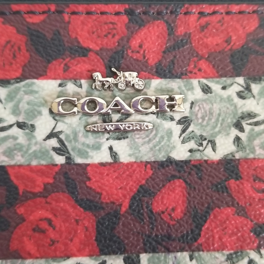 Coach Striped Roses Wristlet Large - Picture 3 of 8